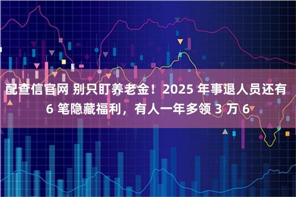 配查信官网 别只盯养老金！2025 年事退人员还有 6 笔隐藏福利，有人一年多领 3 万 6